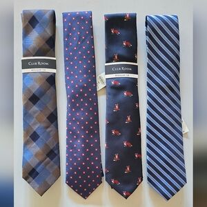 Club Room Men's Plaid, Star, Fox, and Stripe Tie Collection